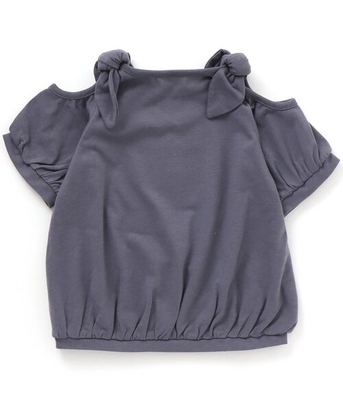 apres les cours（アプレレクール）の「/オープンショルダー肩りぼんトップス（Tシャツ/カットソー・キッズ・ブルー/ミント/ネイビー/オレンジ/ピンク/イエロー・90/100/110/120/130/140/80）」の17枚目の写真