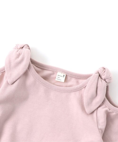 apres les cours（アプレレクール）の「/オープンショルダー肩りぼんトップス（Tシャツ/カットソー・キッズ・ブルー/ミント/ネイビー/オレンジ/ピンク/イエロー・90/100/110/120/130/140/80）」の12枚目の写真