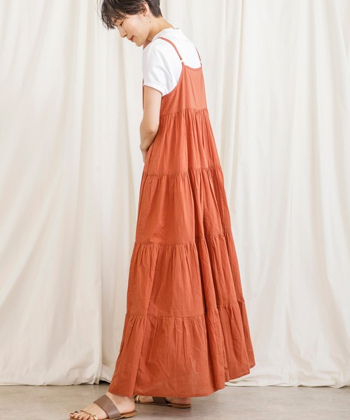 CIENA（シエナ）の「ティアードキャミワンピース（ワンピース・レディース・ブラック/ブラウン/ダークオレンジ・FREE）」の8枚目の写真