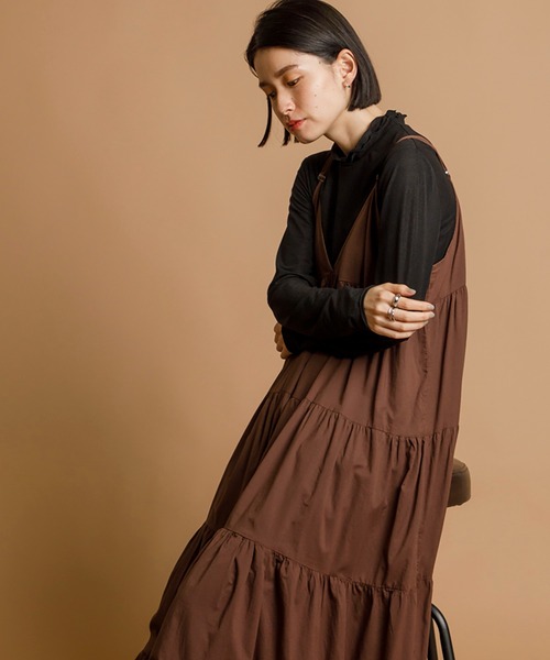 CIENA（シエナ）の「ティアードキャミワンピース（ワンピース・レディース・ブラック/ブラウン/ダークオレンジ・FREE）」の19枚目の写真