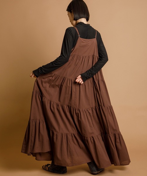 CIENA（シエナ）の「ティアードキャミワンピース（ワンピース・レディース・ブラック/ブラウン/ダークオレンジ・FREE）」の22枚目の写真