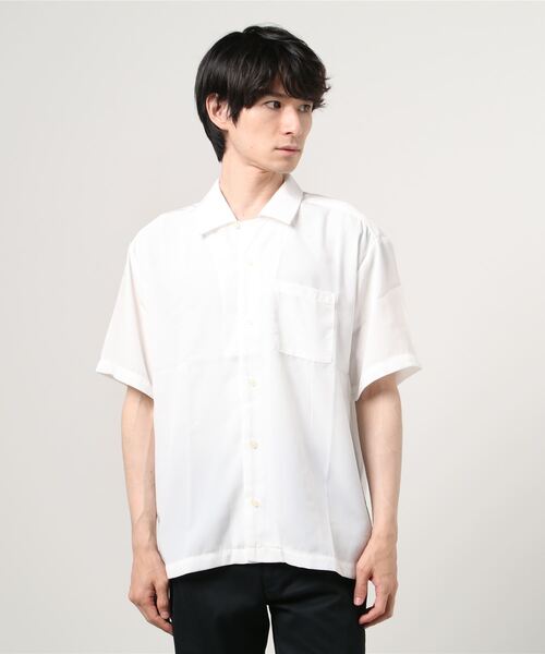 Lazar（ラザル）の「ポリトロ ドレープ リラックス 無地 半袖 オープンカラーシャツ（シャツ/ブラウス・メンズ・ホワイト/ブラック/ベージュ/サックスブルー/グリーン/モカ・LL/M/L）」の19枚目の写真