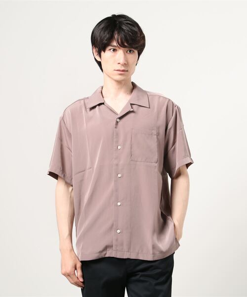 Lazar（ラザル）の「ポリトロ ドレープ リラックス 無地 半袖 オープンカラーシャツ（シャツ/ブラウス・メンズ・ホワイト/ブラック/ベージュ/サックスブルー/グリーン/モカ・LL/M/L）」の21枚目の写真