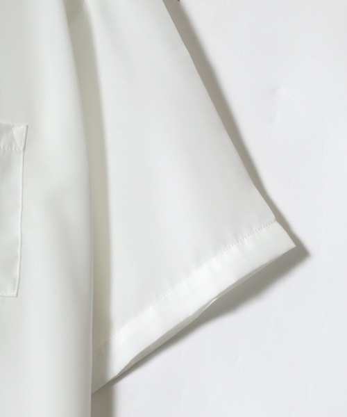 Lazar（ラザル）の「ポリトロ ドレープ リラックス 無地 半袖 オープンカラーシャツ（シャツ/ブラウス・メンズ・ホワイト/ブラック/ベージュ/サックスブルー/グリーン/モカ・LL/M/L）」の17枚目の写真
