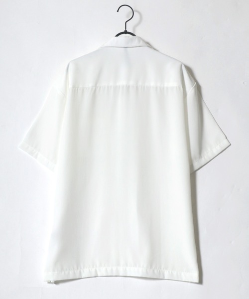 Lazar（ラザル）の「ポリトロ ドレープ リラックス 無地 半袖 オープンカラーシャツ（シャツ/ブラウス・メンズ・ホワイト/ブラック/ベージュ/サックスブルー/グリーン/モカ・LL/M/L）」の13枚目の写真