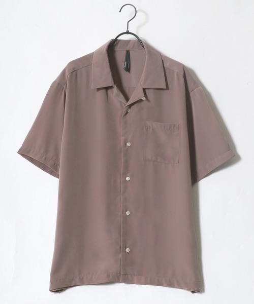 Lazar（ラザル）の「ポリトロ ドレープ リラックス 無地 半袖 オープンカラーシャツ（シャツ/ブラウス・メンズ・ホワイト/ブラック/ベージュ/サックスブルー/グリーン/モカ・LL/M/L）」の9枚目の写真