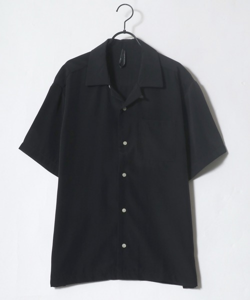 Lazar（ラザル）の「ポリトロ ドレープ リラックス 無地 半袖 オープンカラーシャツ（シャツ/ブラウス・メンズ・ホワイト/ブラック/ベージュ/サックスブルー/グリーン/モカ・LL/M/L）」の8枚目の写真