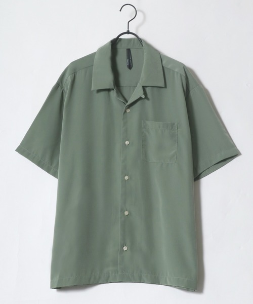 Lazar（ラザル）の「ポリトロ ドレープ リラックス 無地 半袖 オープンカラーシャツ（シャツ/ブラウス・メンズ・ホワイト/ブラック/ベージュ/サックスブルー/グリーン/モカ・LL/M/L）」の11枚目の写真