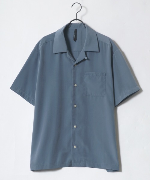 Lazar（ラザル）の「ポリトロ ドレープ リラックス 無地 半袖 オープンカラーシャツ（シャツ/ブラウス・メンズ・ホワイト/ブラック/ベージュ/サックスブルー/グリーン/モカ・LL/M/L）」の12枚目の写真