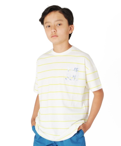 セール ジャガードボーダー ドロップショルダーサーフプリント半袖tシャツ Tシャツ カットソー Glazos グラソス のファッション通販 Zozotown