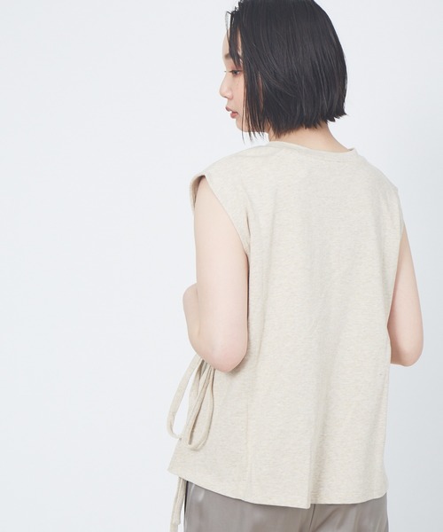 collex（コレックス）の「2WAYウエストリボン リネンライク天竺プルオーバー（Tシャツ/カットソー・レディース・ブラウン/アイボリー・フリー）」の11枚目の写真