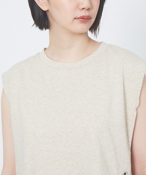 collex（コレックス）の「2WAYウエストリボン リネンライク天竺プルオーバー（Tシャツ/カットソー・レディース・ブラウン/アイボリー・フリー）」の4枚目の写真