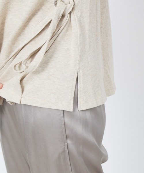 collex（コレックス）の「2WAYウエストリボン リネンライク天竺プルオーバー（Tシャツ/カットソー・レディース・ブラウン/アイボリー・フリー）」の12枚目の写真