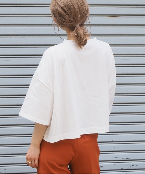 tiptop（ティップトップ）の「2021SS ロゴタタキツケカレッジショート丈Tシャツ（Tシャツ/カットソー・レディース・ブラック/ダークグリーン/オフホワイト・FREE）」の4枚目の写真