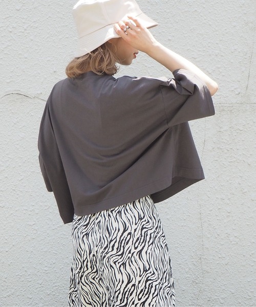 tiptop（ティップトップ）の「2021SS ロゴタタキツケカレッジショート丈Tシャツ（Tシャツ/カットソー・レディース・ブラック/ダークグリーン/オフホワイト・FREE）」の13枚目の写真