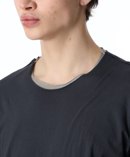 ATTACHMENT（アタッチメント）の「TIGHT TENSION JERSEY LAYERED T-SHIRT L/S（Tシャツ/カットソー・メンズ・ブラック/ダークグリーン/ブラウン/オフホワイト/ボルドー・1/2/3/4）」の8枚目の写真