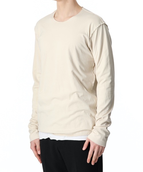 ATTACHMENT（アタッチメント）の「TIGHT TENSION JERSEY LAYERED T-SHIRT L/S（Tシャツ/カットソー・メンズ・ブラック/ダークグリーン/ブラウン/オフホワイト/ボルドー・1/2/3/4）」の11枚目の写真