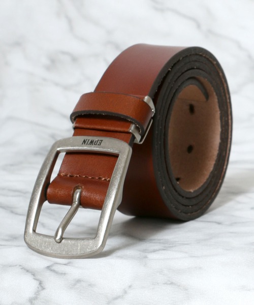 EDWIN（エドウィン）の「EDWIN/エドウィン 35mmギャリソンレザーベルト 日本製/本革（ベルト・メンズ・ブラック/ダークブラウン/ブラウン・FREE）」の8枚目の写真