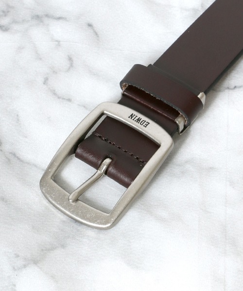 EDWIN（エドウィン）の「EDWIN/エドウィン 35mmギャリソンレザーベルト 日本製/本革（ベルト・メンズ・ブラック/ダークブラウン/ブラウン・FREE）」の4枚目の写真