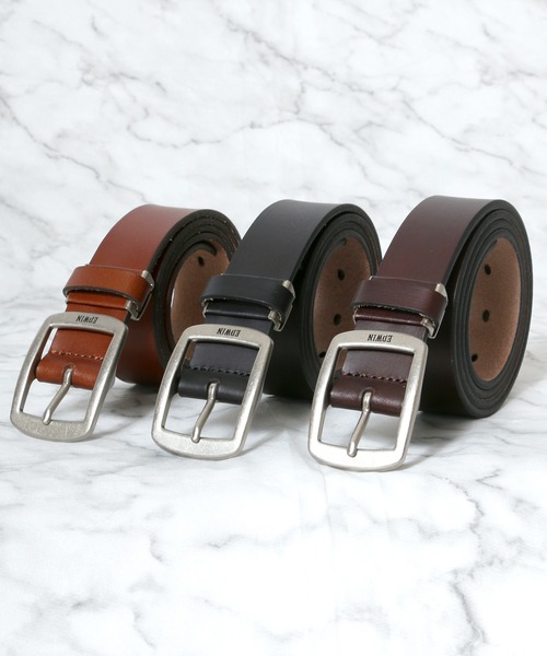 EDWIN（エドウィン）の「EDWIN/エドウィン 35mmギャリソンレザーベルト 日本製/本革（ベルト・メンズ・ブラック/ダークブラウン/ブラウン・FREE）」の5枚目の写真