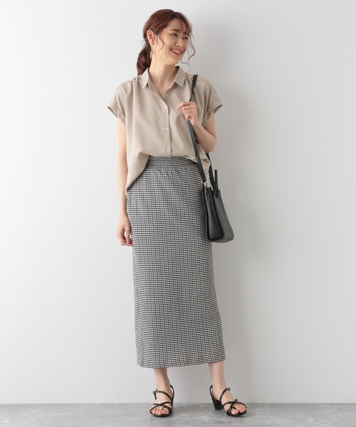 GLOBAL WORK(グローバルワーク)の「リネンライクブラウス半袖/952690(シャツ/ブラウス・レディース・ブラック/グリーン系その他/アイボリー・MEDIUM/LARGE)」の10枚目の写真