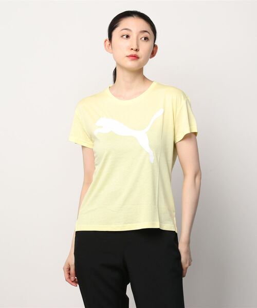 PUMA(プーマ)の「プーマ PUMA RTG ロゴ Tシャツ_リラックスフィットでdryCELL機能付(Tシャツ/カットソー・レディース・ダークグリーン/コーラル/サーモンピンク/ペールイエロー・S/M/L/XL)」の3枚目の写真