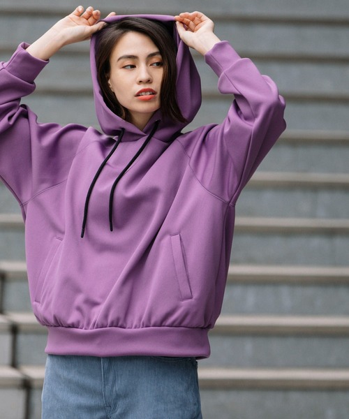 Munich（ミューニック）の「サイクルジャージープルオーバーパーカー（パーカー・レディース・ブラック/パープル/カーキ/グレイッシュベージュ・FREE）」の17枚目の写真