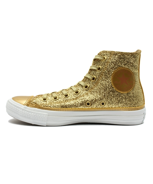 CONVERSE（コンバース）の「ALL STAR GIRAGIRA HI　/ オールスター ギラギラ HI（スニーカー・レディース・ゴールド・11.5/7.5/9.5/9/3.5/10.5/7/5.5/5/4.5/8.5/3/6.5/4/6/8）」の2枚目の写真