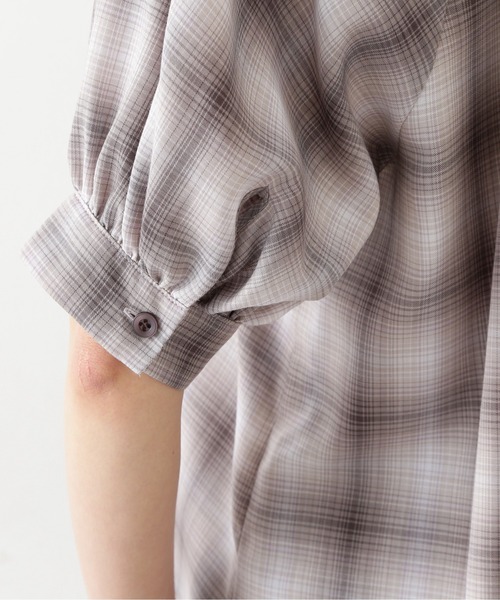 NATURAL BEAUTY BASIC（ナチュラルビューティーベーシック）の「オンブレチェックブラウス（シャツ/ブラウス・レディース・グレー系その他/ブラウン系その他・SMALL/MEDIUM）」の13枚目の写真