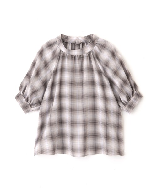 NATURAL BEAUTY BASIC（ナチュラルビューティーベーシック）の「オンブレチェックブラウス（シャツ/ブラウス・レディース・グレー系その他/ブラウン系その他・SMALL/MEDIUM）」の15枚目の写真