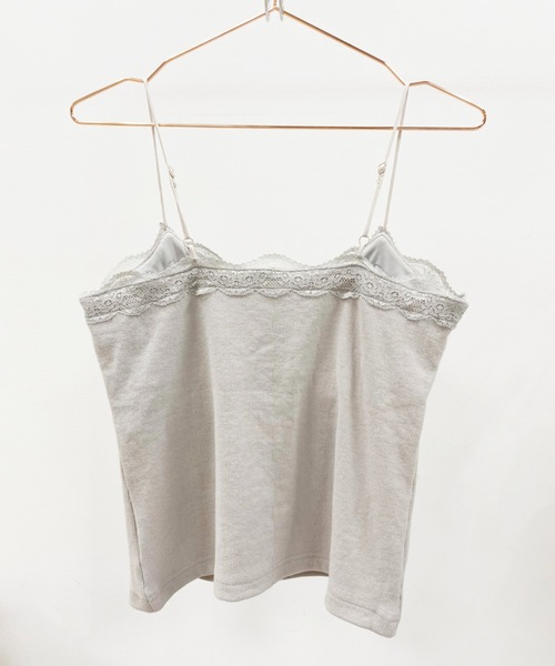 one after another NICE CLAUP(ワンアフターアナザーナイスクラップ)の「カップ付きキャミソールレースインナー(キャミソール・レディース・ブラック/グレー/オフホワイト/ピンク・FREE)」の7枚目の写真