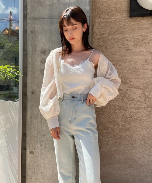 one after another NICE CLAUP(ワンアフターアナザーナイスクラップ)の「カップ付きキャミソールレースインナー(キャミソール・レディース・ブラック/グレー/オフホワイト/ピンク・FREE)」の16枚目の写真