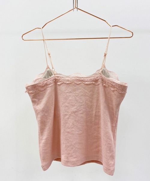 one after another NICE CLAUP(ワンアフターアナザーナイスクラップ)の「カップ付きキャミソールレースインナー(キャミソール・レディース・ブラック/グレー/オフホワイト/ピンク・FREE)」の5枚目の写真