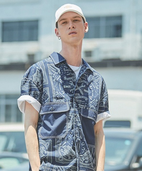 セール メンズ バンダナ柄 半袖シャツ シャツ ブラウス Dickies ディッキーズ のファッション通販 Zozotown