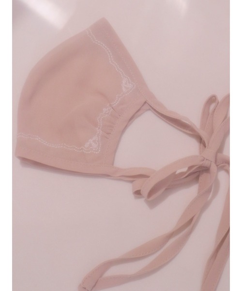 merry jenny（メリージェニー）の「handkerchief mask cover（マスク・レディース・ベージュ/アイボリー/ラベンダー・FREE）」の3枚目の写真