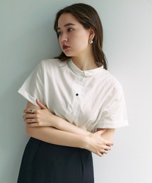 TINA：JOJUN | ちび衿プレート付き 半袖ブラウス TINA：JOJUN(シャツ/ブラウス)
