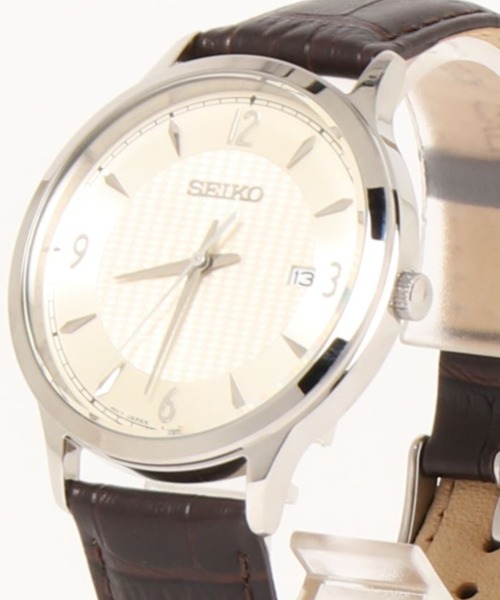 SEIKO セイコー/ 10気圧防水 日本製クォーツ レザーベルト 腕時計