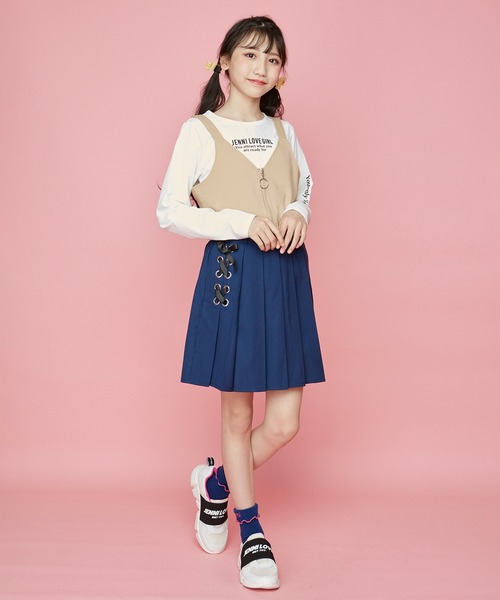 JENNI love（ジェニィラブ）の「レースアッププリーツスカート