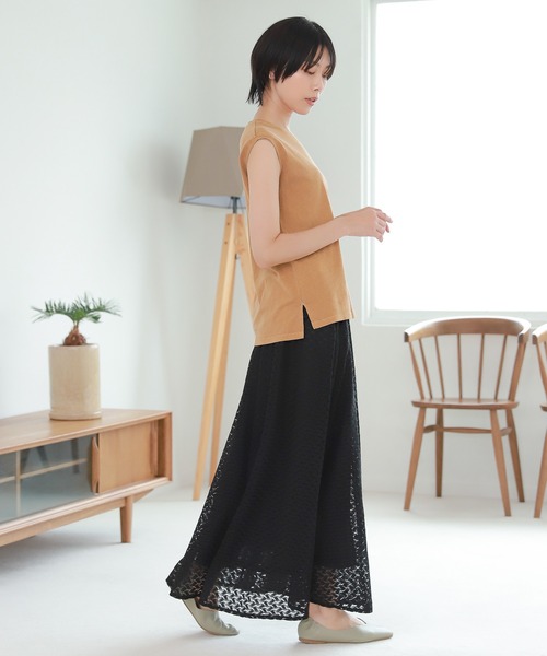 LAKOLE（ラコレ）の「バルファレースフレアロングスカート / 217616（スカート・レディース・スミクロ/アッシュグレー/モカ・SMALL/MEDIUM）」の16枚目の写真