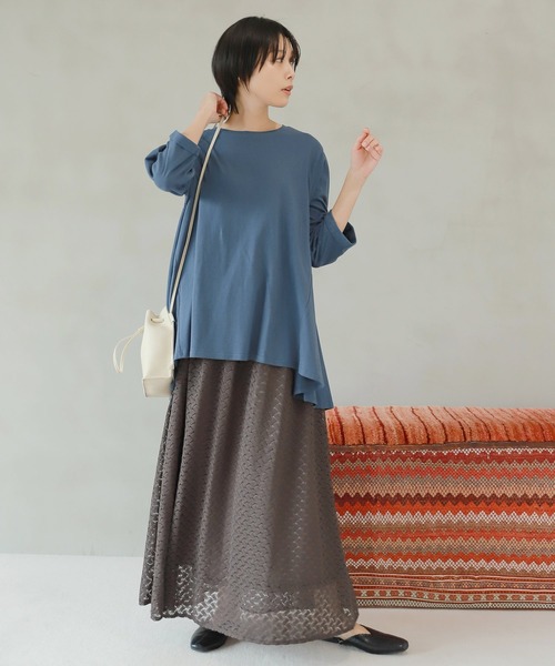 LAKOLE（ラコレ）の「バルファレースフレアロングスカート / 217616（スカート・レディース・スミクロ/アッシュグレー/モカ・SMALL/MEDIUM）」の8枚目の写真