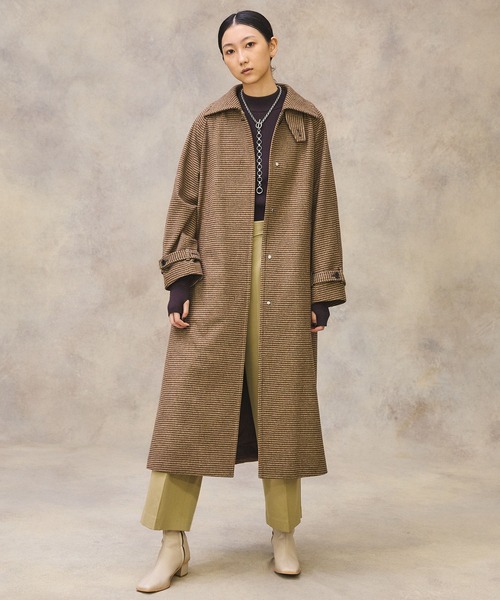 PUBLIC TOKYO（パブリックトウキョウ）の「ガンクラチェックステンカラーコート（ステンカラーコート・レディース・その他2・FREE）」の2枚目の写真