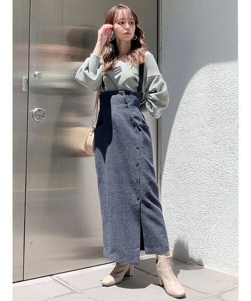 サスヘリンボーンロングスカート