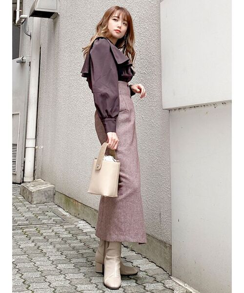 dazzlin(ダズリン)の「サスヘリンボーンロングスカート(スカート・レディース・ブラック/レッド/ブラウン・SMALL/MEDIUM)」の14枚目の写真