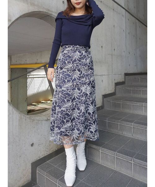 MERCURYDUO（マーキュリーデュオ）の「ウォッシャブルツイストデザインリブニット（ニット/セーター・レディース・レッド/ネイビー/ラベンダー/ベージュ・FREE）」の5枚目の写真