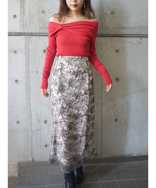 MERCURYDUO（マーキュリーデュオ）の「ウォッシャブルツイストデザインリブニット（ニット/セーター・レディース・レッド/ネイビー/ラベンダー/ベージュ・FREE）」の9枚目の写真