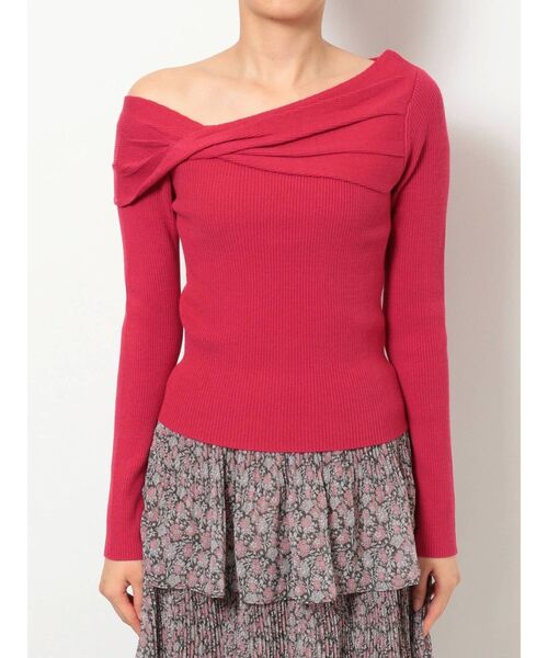 MERCURYDUO（マーキュリーデュオ）の「ウォッシャブルツイストデザインリブニット（ニット/セーター・レディース・レッド/ネイビー/ラベンダー/ベージュ・FREE）」の12枚目の写真