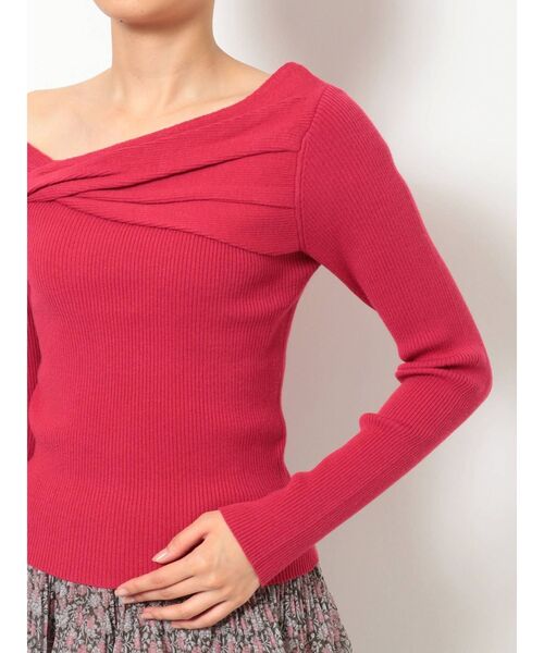 MERCURYDUO（マーキュリーデュオ）の「ウォッシャブルツイストデザインリブニット（ニット/セーター・レディース・レッド/ネイビー/ラベンダー/ベージュ・FREE）」の16枚目の写真