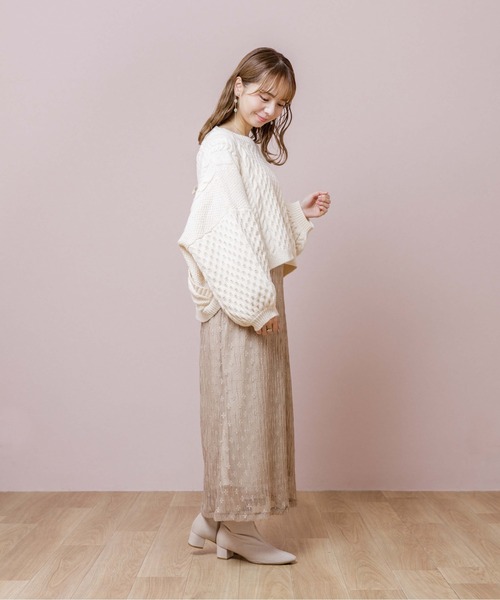 flower(フラワー)の「チュールブルームスカート(スカート・レディース・ベージュ/アイボリー・FREE)」の17枚目の写真