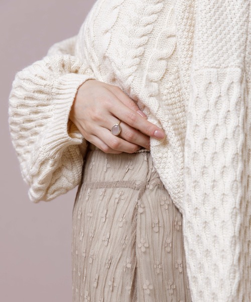 flower(フラワー)の「チュールブルームスカート(スカート・レディース・ベージュ/アイボリー・FREE)」の8枚目の写真