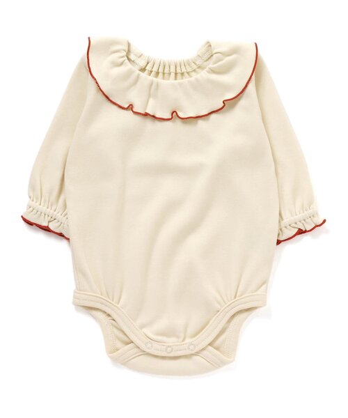 Ampersand（アンパサンド）の「衿付きロンパース（ロンパース・キッズ・アイボリー/ブラウン/ミント・70/60/80）」の2枚目の写真